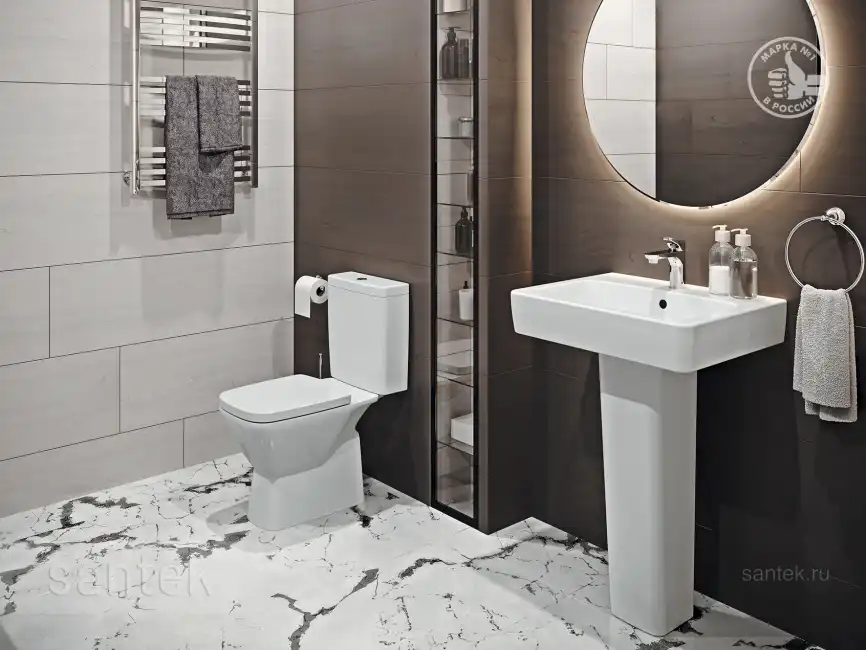 Унитаз-компакт Santek Нео с горизонтальным выпуском, стандарт- 2 реж., дюропласт, 1WH302187 фото 7