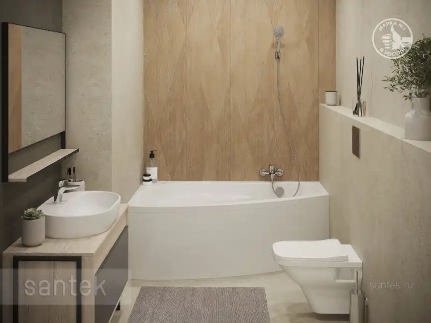 Акриловая ванна Santek Mallorca 160х95 1WH111991 левая, Белая фото 6