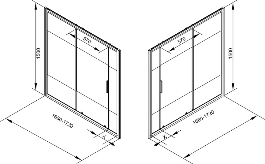 Шторка для ванны Aquanet Practic 170 см, AE10-B-170H150U-CP, профиль Хром, стекло С шелкографией фото 4