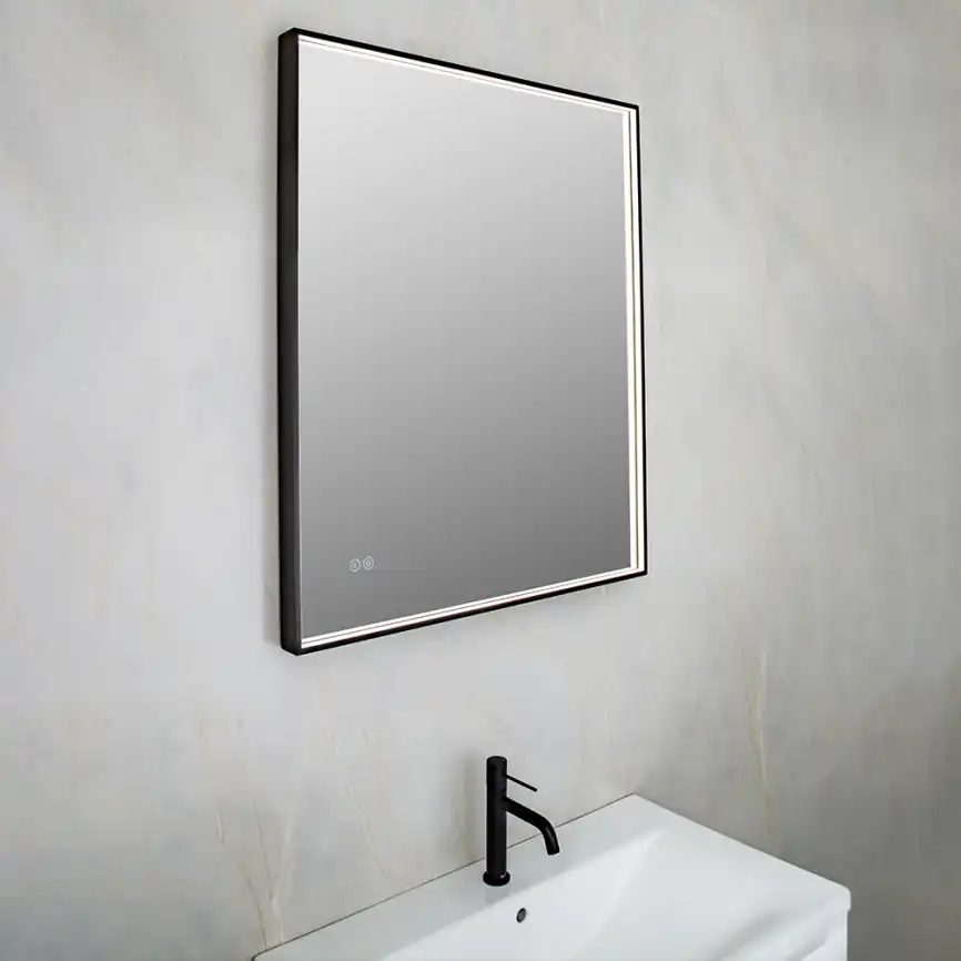 Зеркало с подсветкой AVS ZH 75x90 см, антипар, черное матовое фото 4