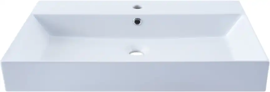 Раковина Sanovit SLIM SYNERGY 70 17070-KL прямоугольная, Белая глянцевая фото 4