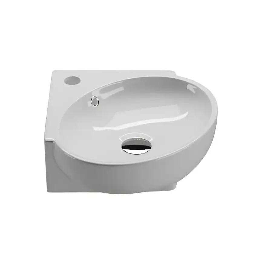 Раковина угловая AVS Лара 39х37 подвесная, белая фото 1