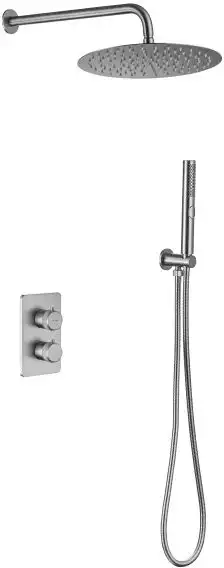 Душевая система Allen Brau Priority 5.31013-BN для душа без излива, термостатическая, с верхним душем, Никель браш фото 1