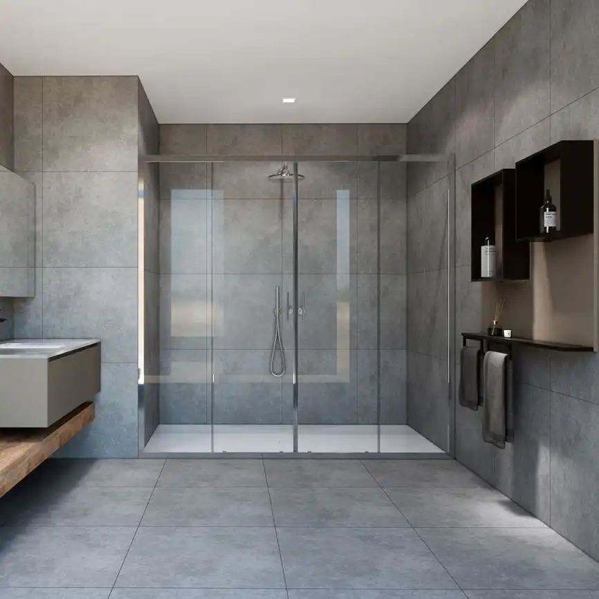 Душевая дверь Vincea Garda 200 VDS-1G2200CL, раздвижная, профиль хром, стекло прозрачное фото 1