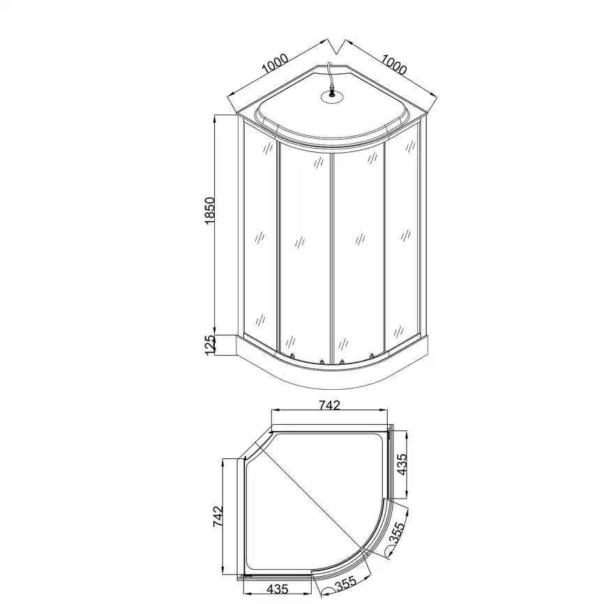 Душевая кабина Loranto 100х100 низкий поддон, матовое стекло, профиль Хром, CS-6610-13FW 100 фото 3
