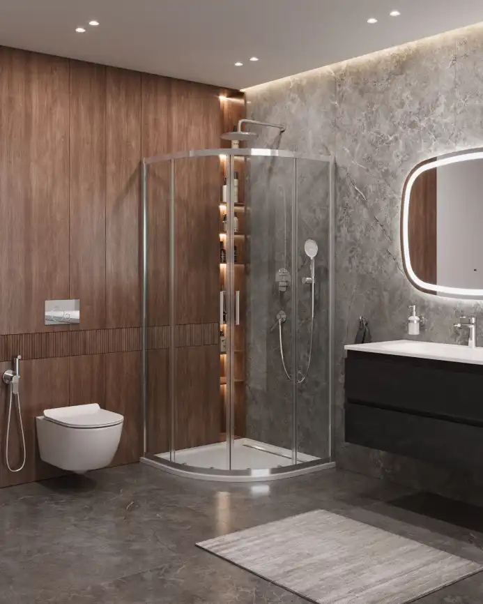 Душевой уголок CEZARES MOLVENO-R-2-90-C-Cr-IV стекло Прозрачное, профиль Хром фото 1