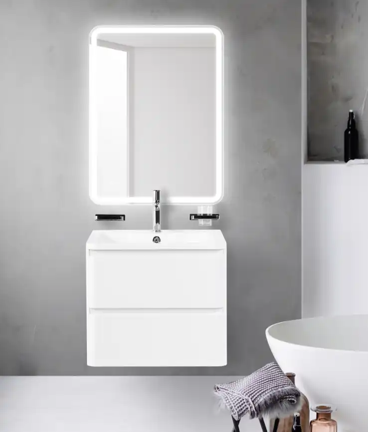 Тумба под раковину BelBagno ALBANO-600-2C-SO-BL подвесная Bianco Lucido фото 13