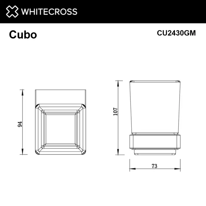 Стакан для щеток Whitecross CUBO gunmetal, CU2430GM, Оружейная сталь фото 2