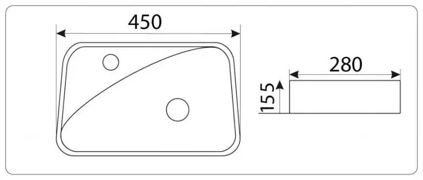 Умывальник CeramaLux 9275R 450х280х155 Подвесная цвет Белый фото 3