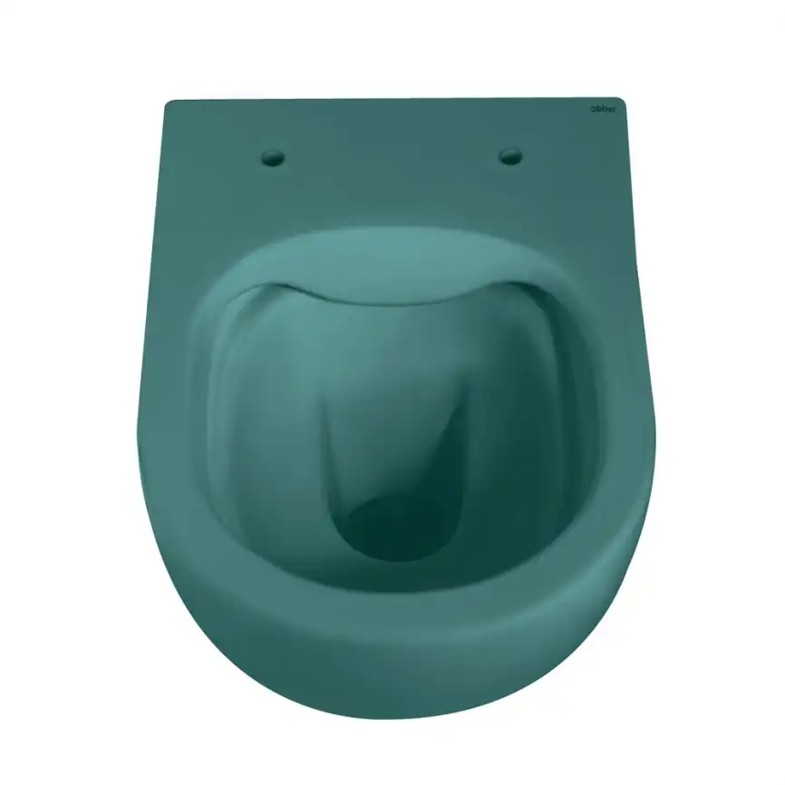 Подвесной унитаз ABBER Bequem AC1101MBG темно-зеленый матовый, безободковый, с сиденьем микролифт фото 9