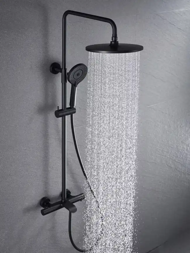 Душевая система  Vincea Esse VSFS-1E1TMB VSFS-1E1TMB  с термостатом, черный матовый фото 2