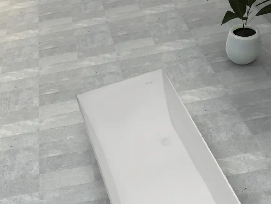 Ванна  Abber Stein 160х70 AS9640-1.6 из искусственного камня, Белая матовая фото 5