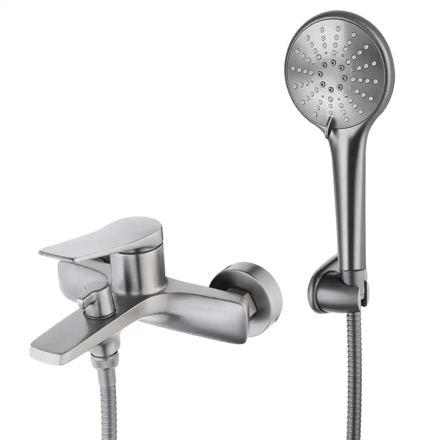 Смеситель для ванны Lemark Bronx LM3714GM, однорычажный, с коротким изливом, Графит брашированный фото 1