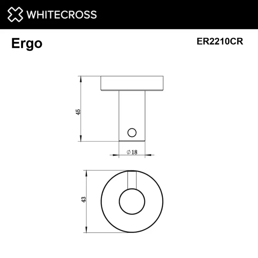 Крючок Whitecross ERGO chrome, ER2210CR, Хром фото 2