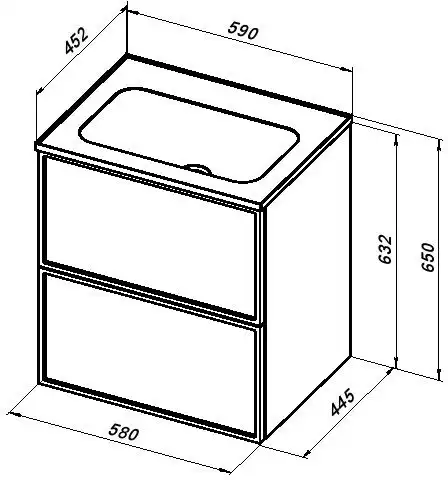 Тумба под раковину Aquanet Арт 60 белый матовый 313254 фото 2