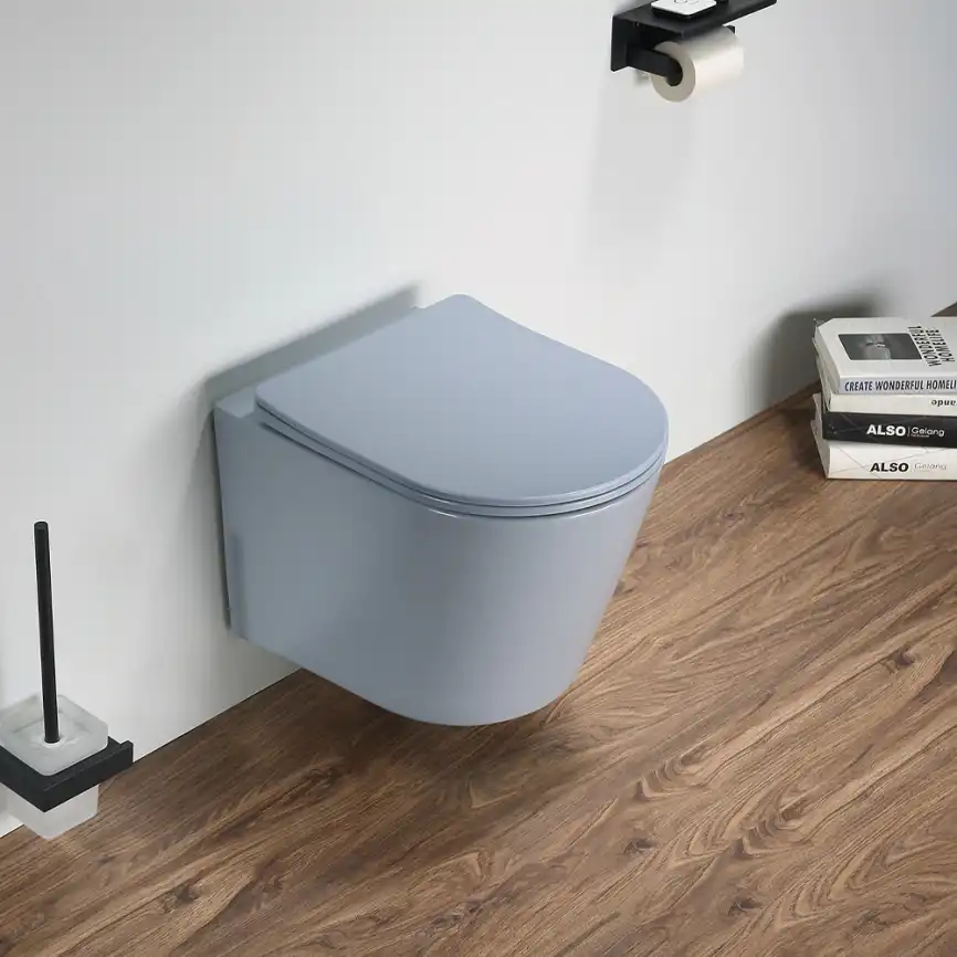 Унитаз подвесной AVS Спектр 813-0005-MHL безободковый, голубой матовый фото 2