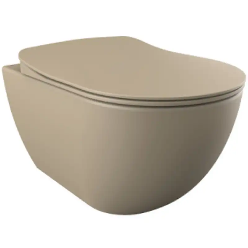 Унитаз подвесной безободковый Creavit Free FE322-11CM00E-0000 с сиденьем микролифт Капучино матовый фото 1