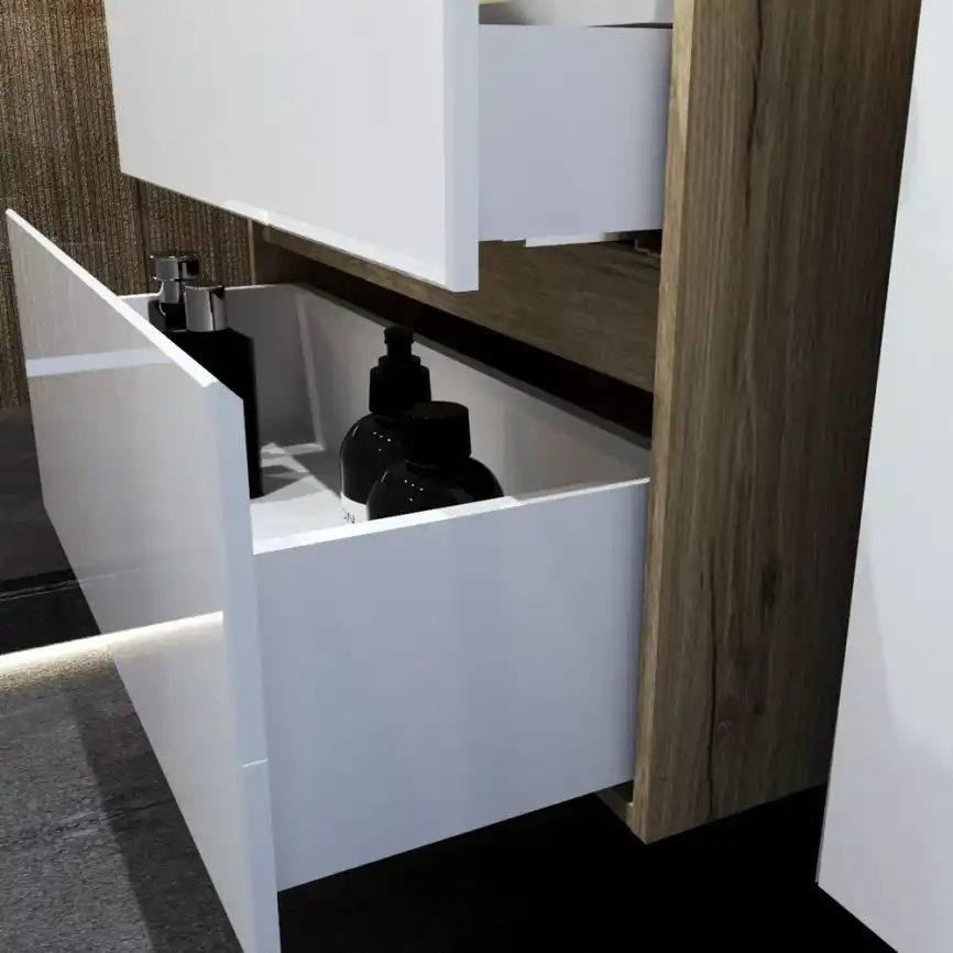 Тумба с раковиной FAURAplus Аврора 60-2, напольная (Раковина Classica 60) Фасад Белый фото 4