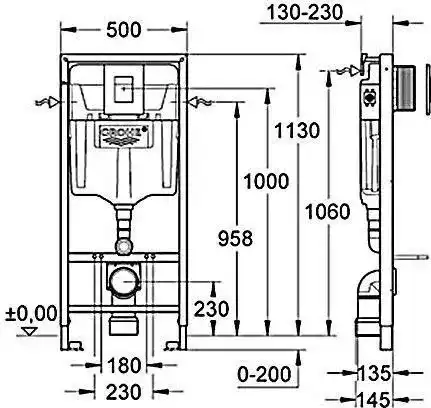 Инсталляция Grohe Rapid SL 38772001 для унитаза с кнопкой смыва белый матовый 38732WM0 фото 6