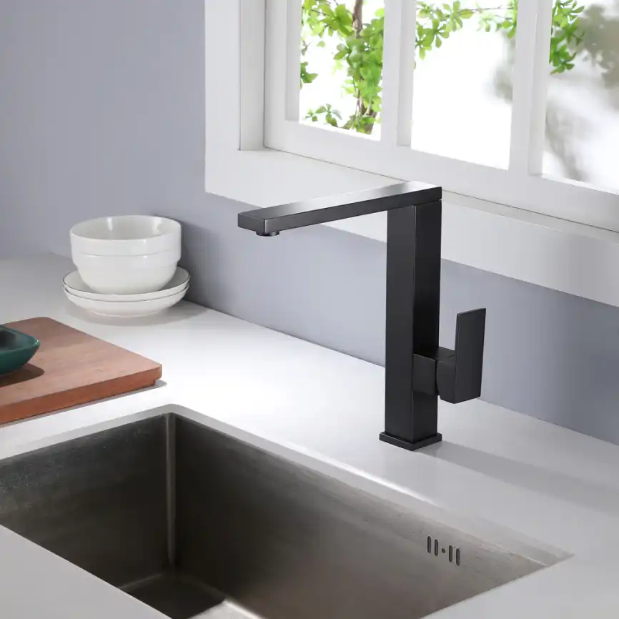 Смеситель для кухни Abber Daheim AF8214B поворотный излив, Черный матовый фото 2