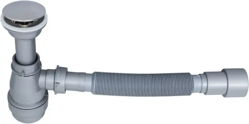 Сифон для раковины серый Aquanet d40/50 фото 1