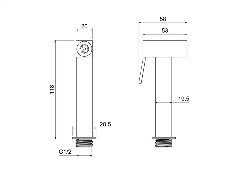 Гигиеническая лейка Aquatek  AQ2058MB, Черный матовый фото 3