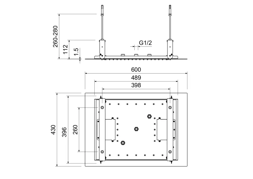 Верхний душ Aquatek встраиваемый AQ2083CR, Хром фото 2