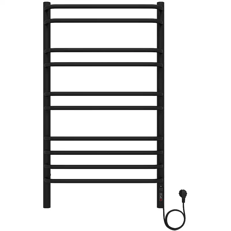 Полотенцесушитель электрический 50х90 Aquatek Пандора П10 AQ EL RPC1090BL, диммер справа, Черный матовый фото 8