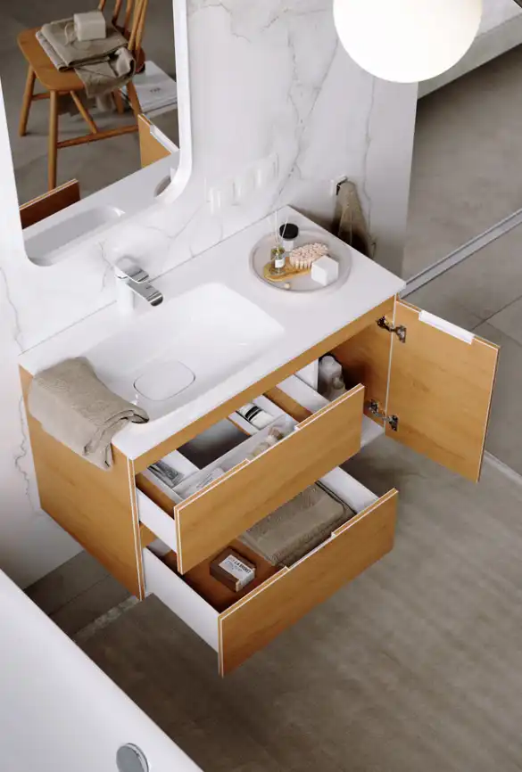 Тумба с раковиной подвесная Aqwella 5 Stars Accent 90 см, ACC0109LDZ, цвет Дуб золотой фото 4