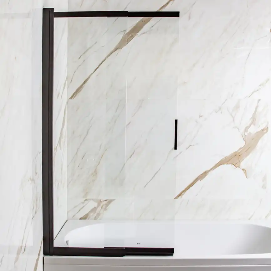 Шторка на ванну AVS Слайдер Плюс 80 профиль черный, стекло прозрачное, 803-0011-150-82-BM-T фото 10