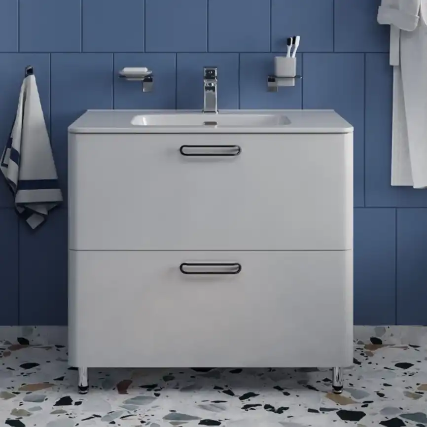 Тумба с раковиной IDDIS Brick 80, напольная, Белая, BRI80WFi95K фото 1