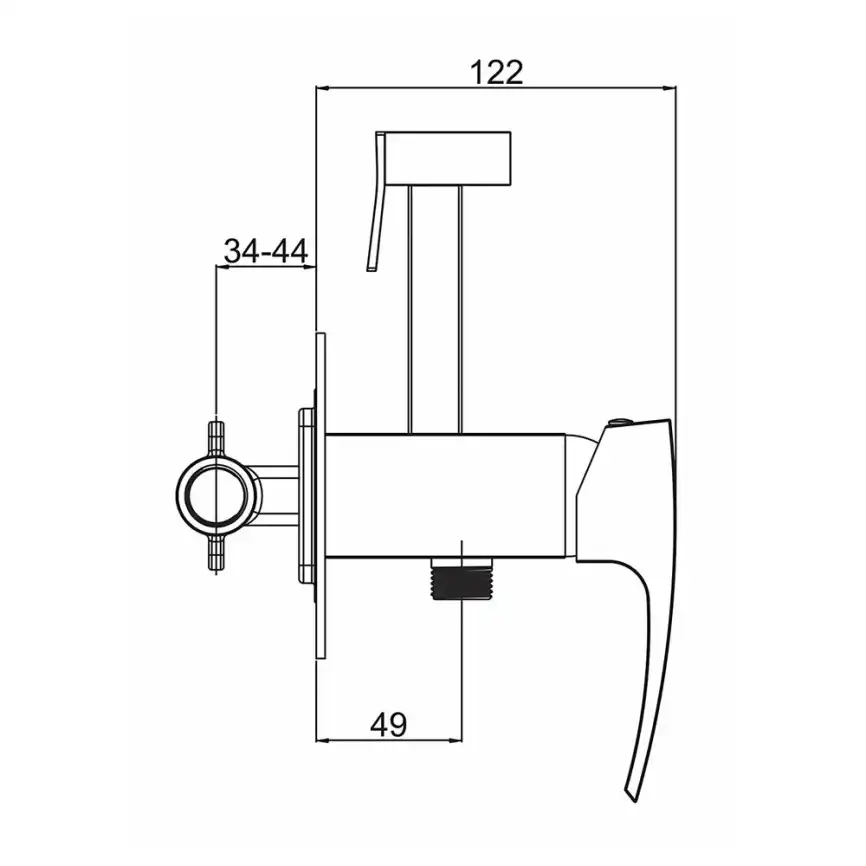 Гигиенический душ со смесителем Gappo G7207-9 встраиваемый, Оружейная сталь фото 2