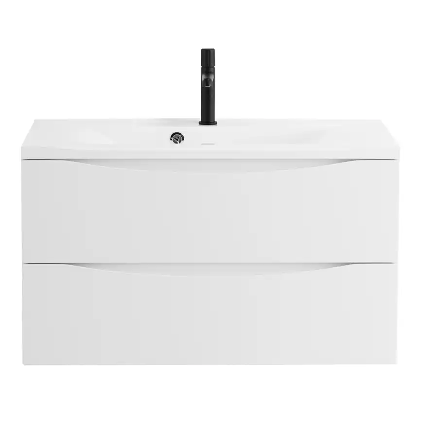 Тумба под раковину BelBagno MARINO-800-2C-SO-BL-P подвесная Bianco Lucido фото 1