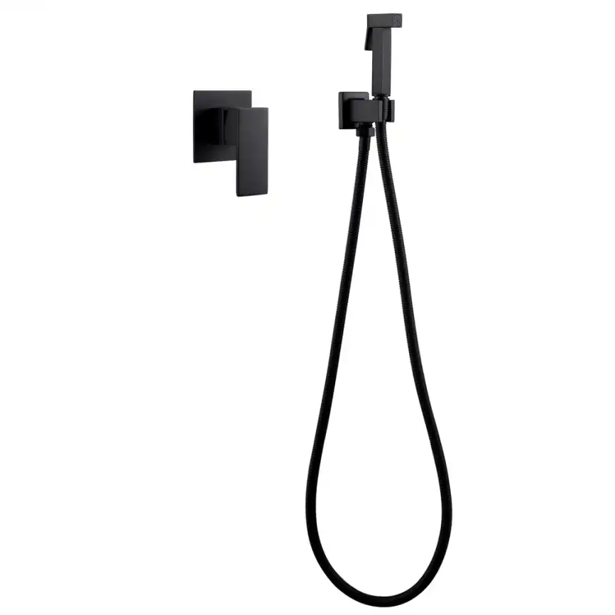 Смеситель ABBER Daheim AF8225B с гигиеническим душем, черный матовый фото 2