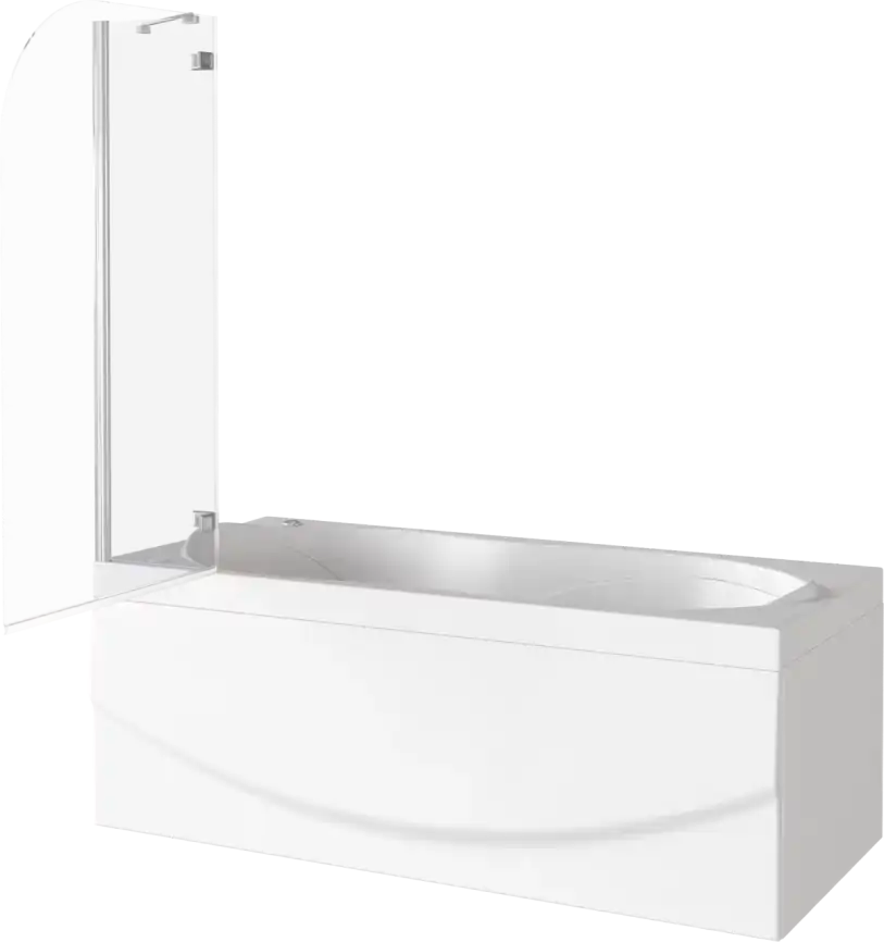 Шторка на ванну Good Door SCREEN 2Н-100-C-CH 100 см, ПД00093, профиль Хром, стекло Прозрачное фото 3