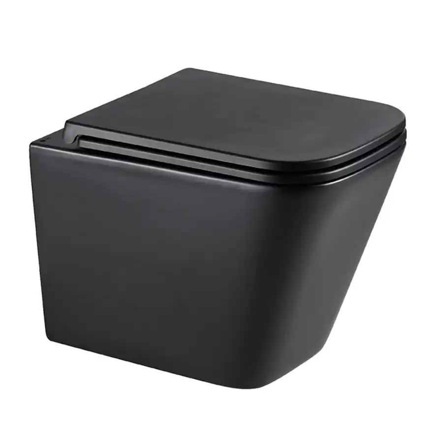 Подвесной унитаз Lemark FLOREX 9612002, безободковый с сиденьем микролифт, смыв вихревой Торнадо 3.0, чёрный матовый фото 1