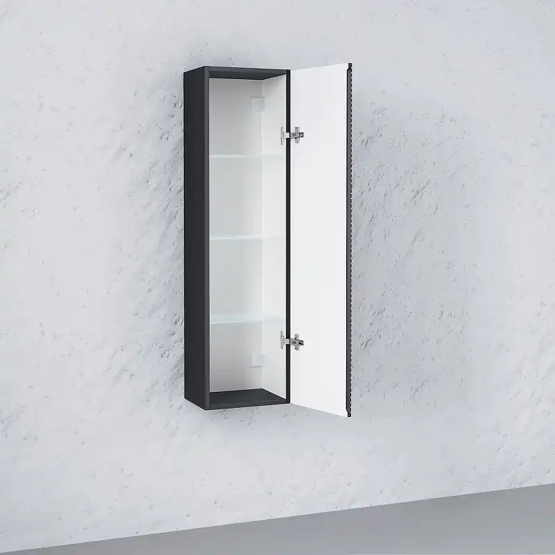 Шкаф пенал Jorno STONE 120 Stn.04.120/P/A/JR Серый антрацит фото 2