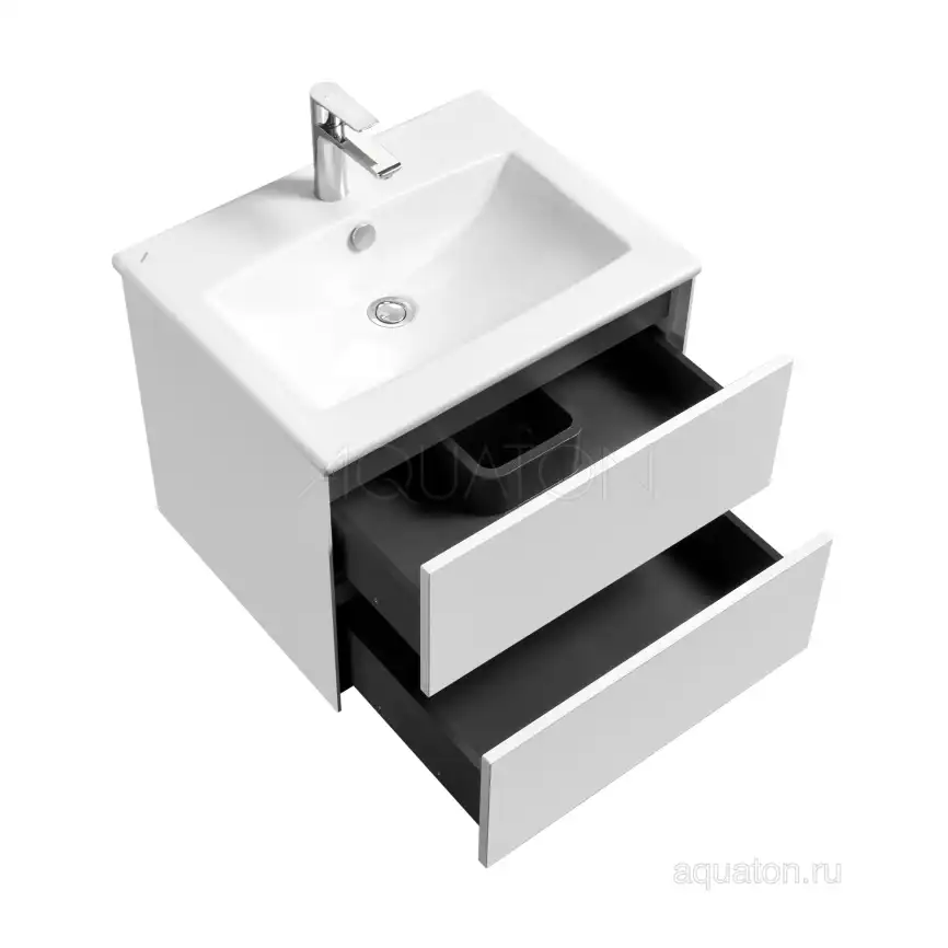 Тумба под раковину Aquaton Сохо 60 1A258001AJ010 подвесная цвет, белый глянец фото 5