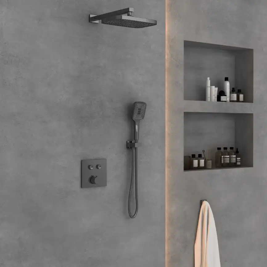 Душевая система  Vincea  VSFW-4211GM VSFW-4211GM встраиваемая, вороненная сталь фото 1