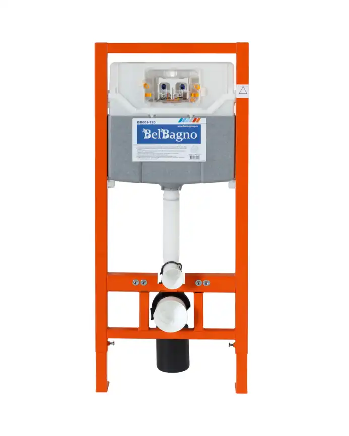 Инсталляция для подвесного унитаза BelBagno BB001-120  с кнопкой смыва BB007-PR-NERO.M фото 4