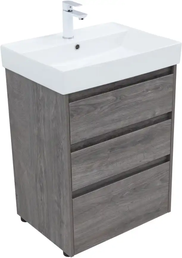 Тумба под раковину Aquanet Nova Lite 60 дуб рошелье (3 ящика) 302470 фото 10