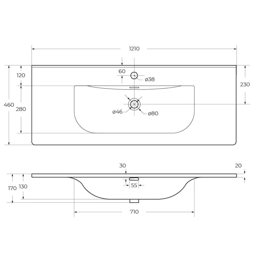 Керамическая раковина CEZARES CZR-8099-120 фото 6
