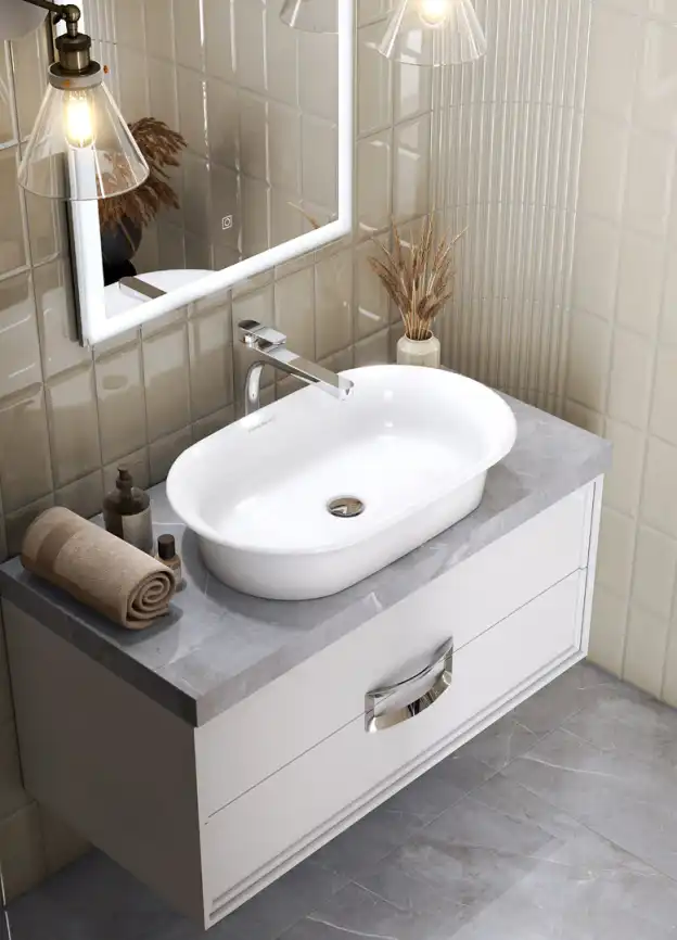 Раковина KERAMA MARAZZI CANALETTO накладная, 65 см, белая глянцевая, CN.wb.65 фото 2