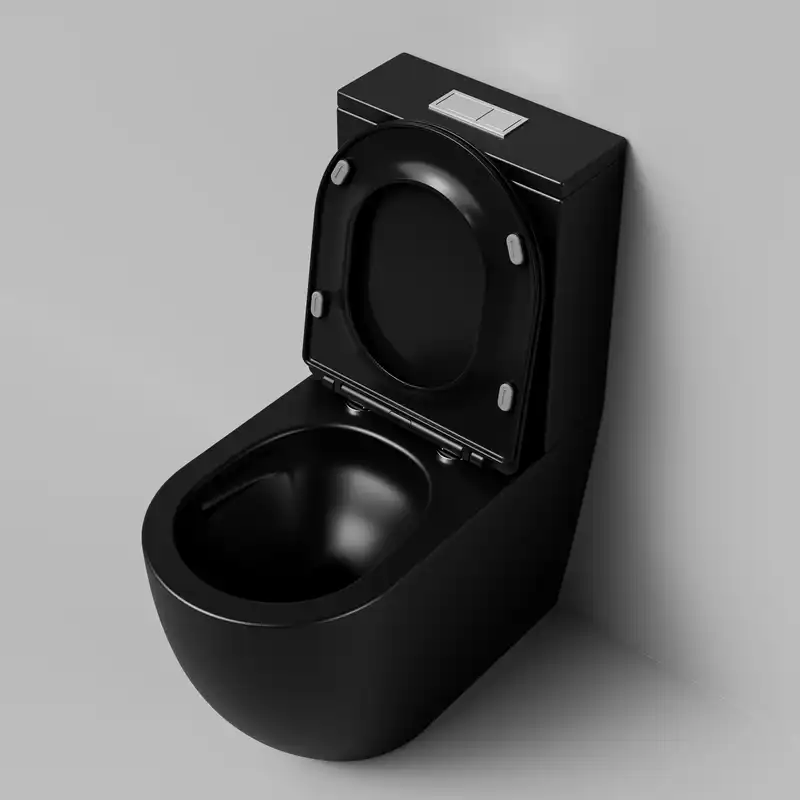 Напольный унитаз Grossman GR-4494BMSQ безободковый, смыв торнадо, Черный матовый фото 4