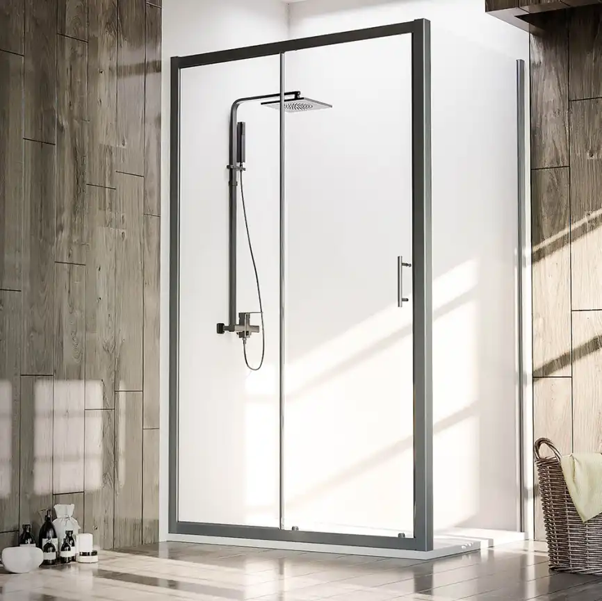 Душевой уголок Veconi Rovigo RV-072B 130х100х190, профиль Черный, стекло прозрачное (RV072B-130100-01-C4) фото 1