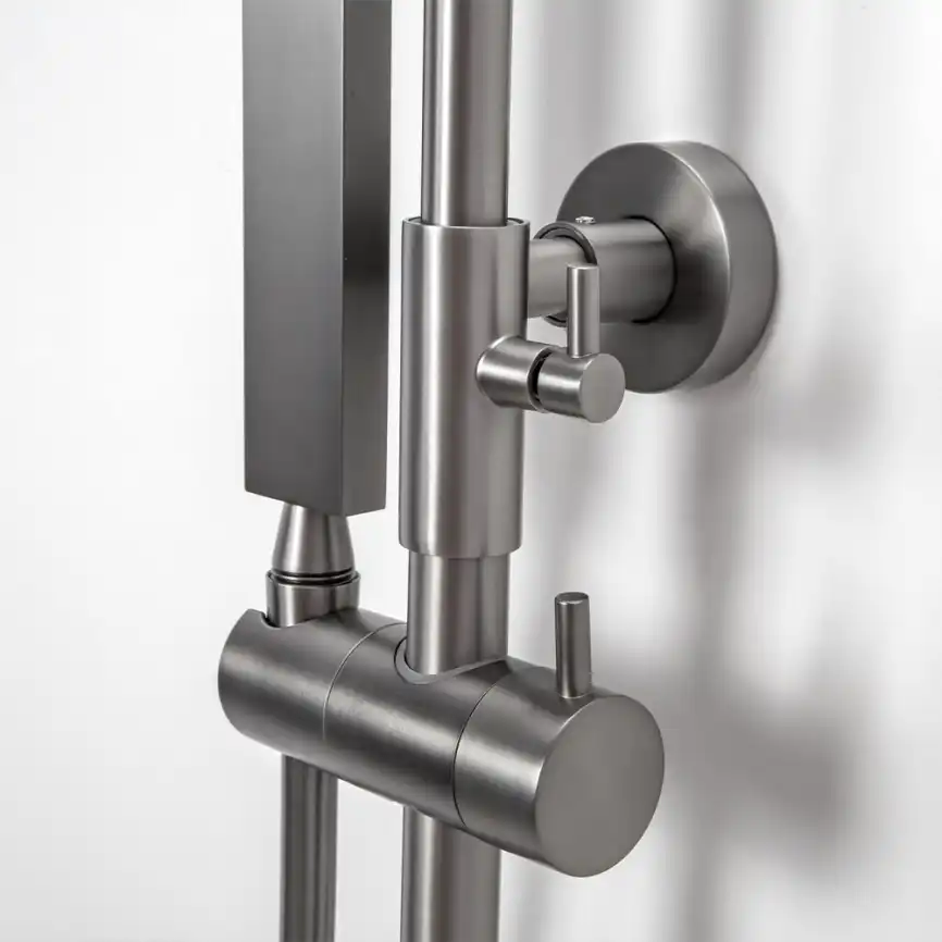 Душевая система AVS Cube 811-222-GM, оружейная сталь фото 14