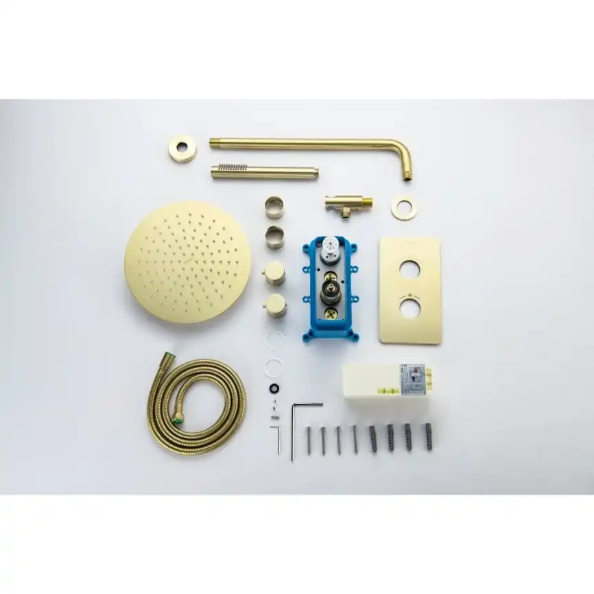 Душевая система Aquatek Европа AQ1376BG для душа встраиваемая, с термостатом, Золото матовое фото 5