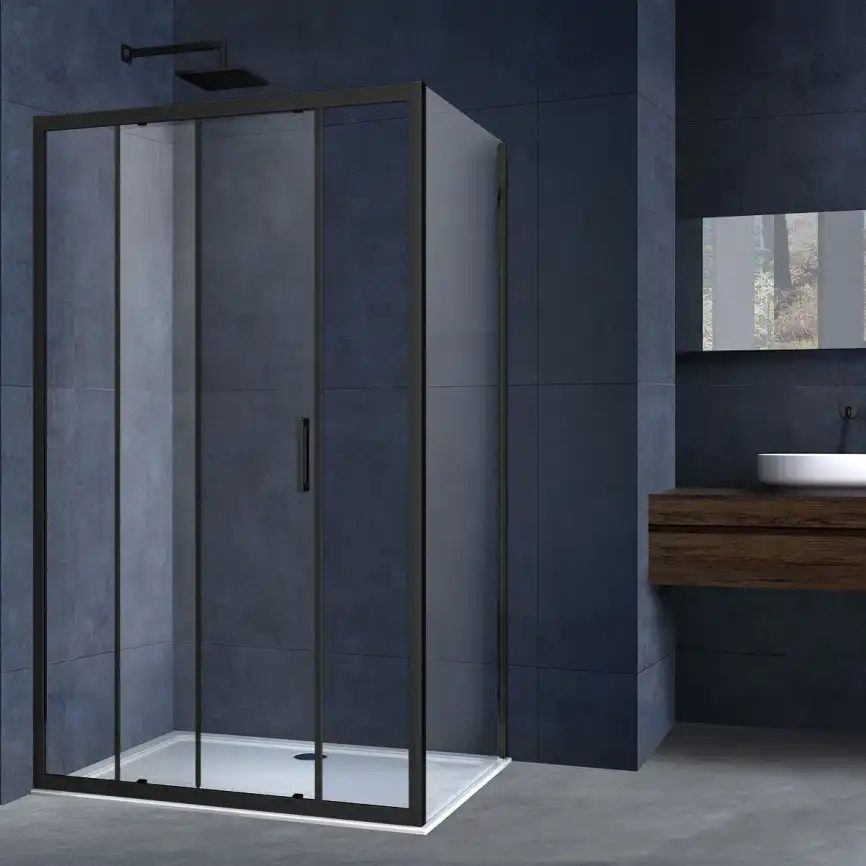 Душевой уголок Vincea Alpha 120х90 VSR-3AL9012CLB, дверь раздвижная, профиль черный, стекло прозрачное фото 1