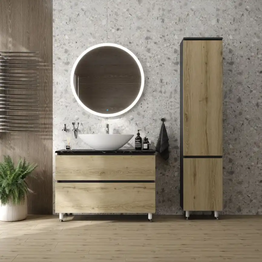 Тумба под раковину FAURAplus ТРИУМФ 100-2 напольная, дуб эльвезия фото 3