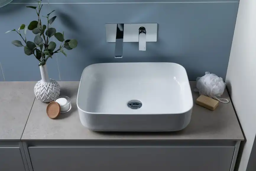 Раковина накладная Aquanet SOUL-1 50х40х13,5 прямоугольная, Белая глянцевая фото 5